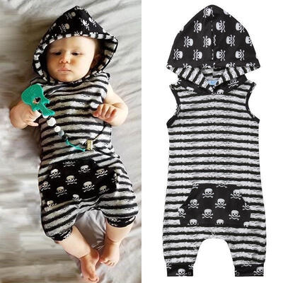 

Newborn Baby Boys Summer Clothes Hooded Tops Romper Bodysuit Jumpsuit Outfits