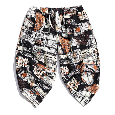 

Gobestart Mens Casual Slim Sports Pants Calf-Length Linen Trousers Baggy Harem Pants