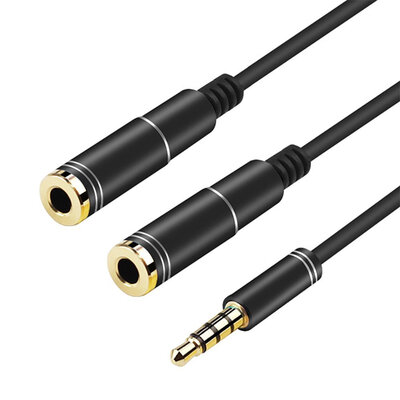 

35mm Jack Audio Headset Earphone Y Splitter Cable Adapter for Tabs Laptop