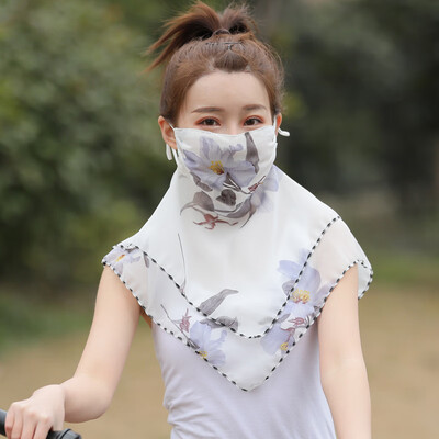 

Summer sunscreen mask sunscreen scarf scarf mask UV mask hanging ear chiffon mask wholesale