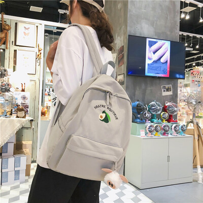 

Um avocado schoolbag female Korean version high school Hyunya Harahara ulzzang campus double shoulder bag female student ins styl