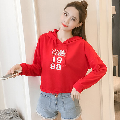 

A New Korean Style Leisure loose sweatshirt Letter Print Womens Hoodie Loose Casual Long-sleeved Hooded Jacket