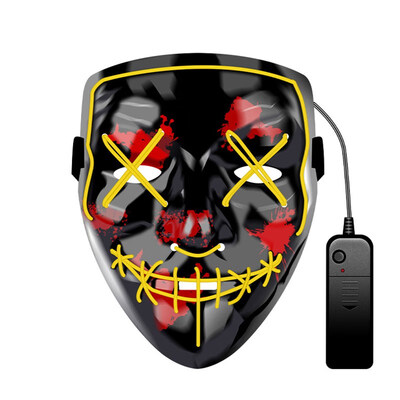 

FUNNYBUNNY Ghost Dance Face Mask Halloween Party Costume Masquerade EL Masks Circus Party Decor PVC Adults Full Face