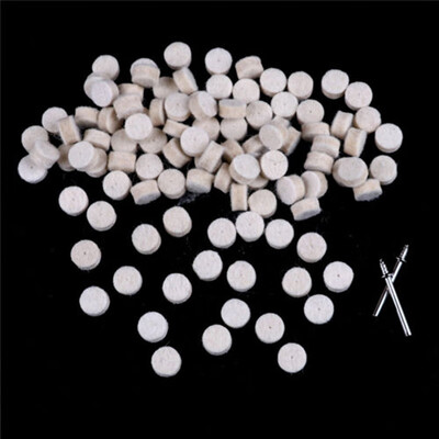 

100pcs 13mm Wool Felt Polishing Wheel Buffing Pad 2 Mandrels For Rotary Tool