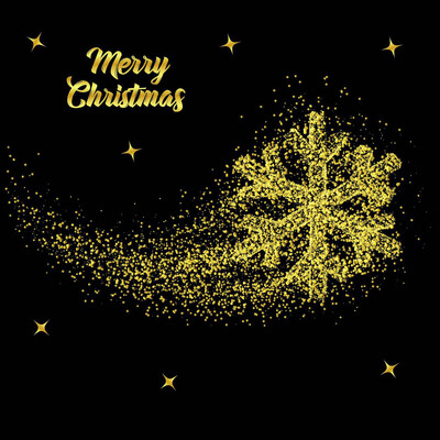 

Tailored 2019 Merry Christmas Gold Household Wall Sticker Mural Decor Decal Removable
