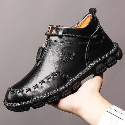 

Mens boots Martin boots large size leather mens leather short boots large size high to help mens shoes tide shoes