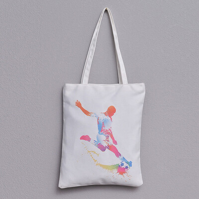 

Tailored Fashion Women Football Print Shoulder Bag Large Tote Canvas Shoulder Bag