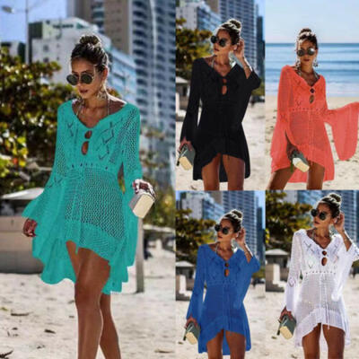 

US Women Ladies Bikini Cover Up Bathing Suit Lace Crochet Swimwear Beach Dress