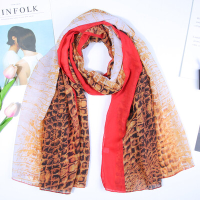 

Gobestart Women Ladies Snakeskin Print Chiffon Scarf Wrap Shawls Headband Soft Long Scarf