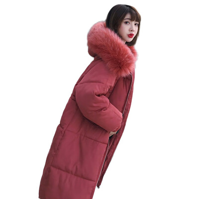 

Toponeto Women Outerwear Coat Long Cotton-padded Jackets Pocket Fur Hooded Coats