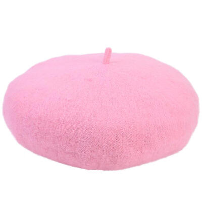 

Solid Color Beret Cap Painter Style Winter Warm Bonnet Hat Women Beanie Cap