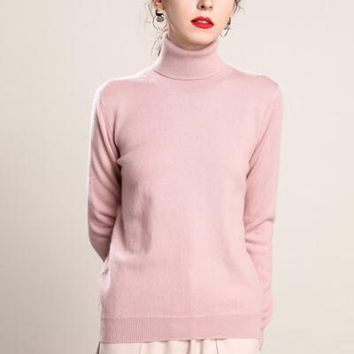 

QIANMUCHUN Womens High Lapel Cashmere woolen sweater Comfort Soft 5782