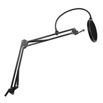 

Microphone Suspension Boom Scissor Arm Holder wWindscreen Mask Filter Net