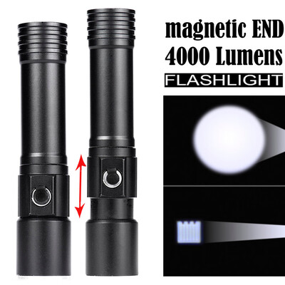 

Saidsome Zoomable Magnetic END Flashlight Waterproof Torch Light Lamp 18650 flashlight lamp