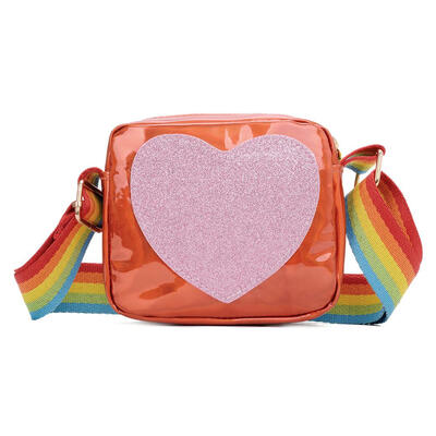 

Kids Love Print Clutch Shoulder Messenger Leather Rainbow Strap Casual Bags