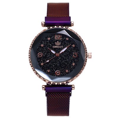 

RM Fashion Magnetic buckle Dazzling women Mesh Belt Watch ladies Quartz Analog
