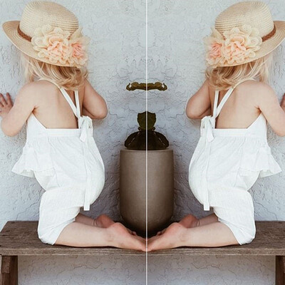 

Toddler Baby Girls Sleeveless Backless Ruffles Solid Jumpsuit Romper Clothes