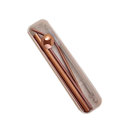 

304 Stainless Steel Metal Eco-Friendly Home Restaurant Drinking Straw Reusable Cleaner Brush Kit