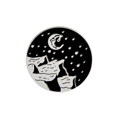

Dark Moon Star Mountain Hand Badges Gothic Design Enamel Brooches Pins Black New Brooches & Pins