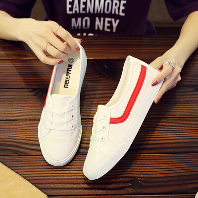 

2019 summer new shallow canvas womens shoes Korean version 100 board shoes student cloth shoes summer casual small white tide sho
