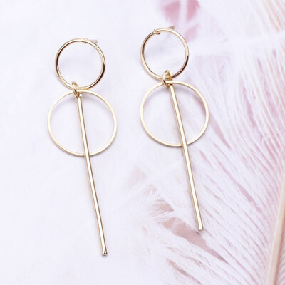 

New Fashion Exaggerated Big Circle Round Drop Earrings for Women Studs Gold Color Earring Club Party Jewelry Punk oorbellen