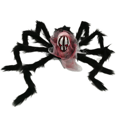 

New 1PC Halloween Party Decoration Horror Plush Spider 50CM Simulation Skull Spider Tricky Props Toys Bar Party Ornament for Party
