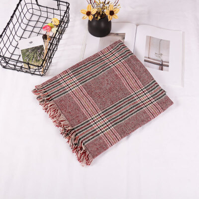 

Yang Mi with the fall&winter new imitation cashmere plaid scarf female Korean version of the air conditioning room shawl warm thick scarf