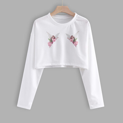 

Tailored Women Printed T-Shirt Top Ladies Loose Long Sleeve Pullover Top Sweater Blouse