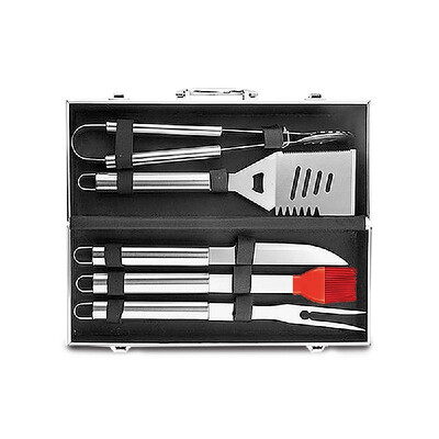 

5pcs BBQ Grill Tools Set Professional Grill Accessories Spatula Fork Basting Brush Tongs Stainless Steel Grill Barbecue Cook Acces