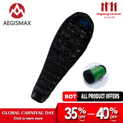 

AEGISMAX G Series 95 White Goose Down Mummy Camping Sleeping Bag Cold Winter Ultralight Baffle Design Outdoor Camping Splicing