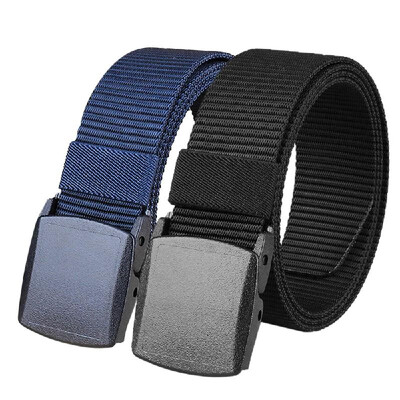 

2 Pack Men Women Belts 472 Inch Adjustable Webbing Belt With Plastic Buckle