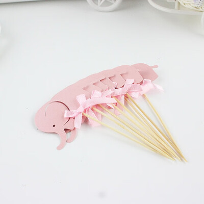 

FUNNYBUNNY Cake Decoration 10Pcs Blue&pink Elephant Cupcake Toppers