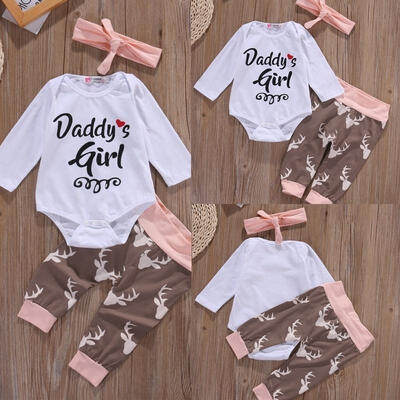 

Newborn Toddler Infant Baby Girl Clothes Romper Bodysuit Bodysuit Outfits Set Headband