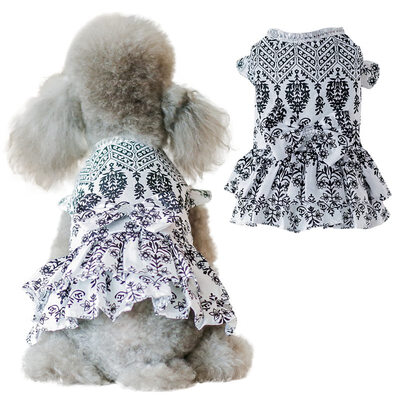 

Winter Pet Dog Clothes Dress Fashion Skirt Bowknot Sweety Princess Dress Small Medium Dogs Wedding Dresses Pet Accessories