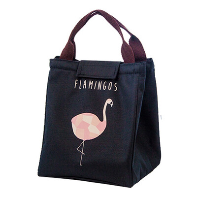 

guangxichuangshengxinfu Small Insulated Lunch Box Bags Insulated Cold Canvas Stripe Picnic Carry Case Thermal Portable Lunch Bag