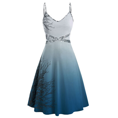 

〖Follure〗Womens Plus Size Halloween Sequins Print Sleeveless Camisole Mini Dress