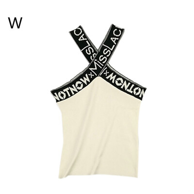 

Summer Women Sexy Tank Top Casual letter printing Hanging Neck Straps Tube Top Sleeveless Wrapped Chest Vest Camisolas peonza