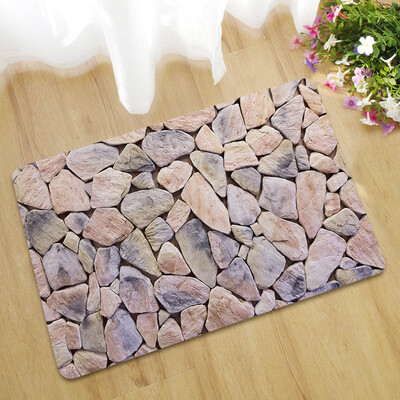 

Gobestart Fake Tile Bricks Mat Bedroom Kitchen Floor Pad Non-slip Bath Rug Mat Door Carpet