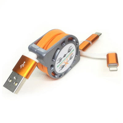 

Retractable Charging Cable Lightning Micro USB Type C 3-in-1 2A Data Cable For IPhone Samsung Galaxy LG HTC Nokia 33ft-1m