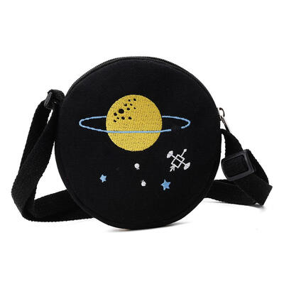 

Women Cute Round Canvas Messenger Crossbody Handbags Girls Shoulder Bags