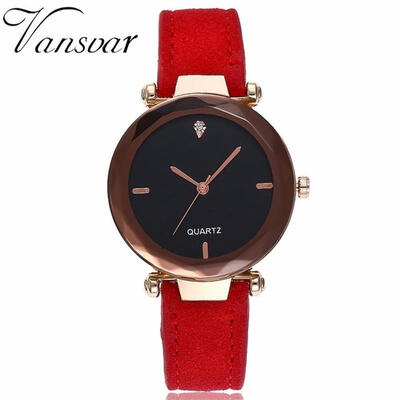 

Vansvar Brand Women Watch Luxury Brand Casual Simple Quartz Clock For Women Leather Strap Wrist Watches