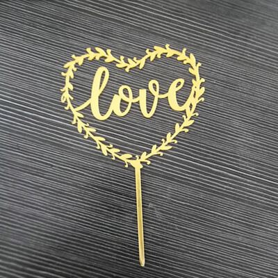 

FUNNYBUNNY Valentines Day Acrylic Inserts Love Pentagram Love Happy Birthday Cake Insert Christmas Decorations for Home