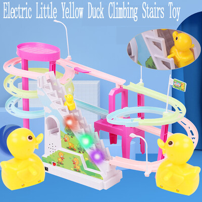 

YIWULAYellow Ducks Electric Light Music Amusement Electric Climb Stairs Track Toy