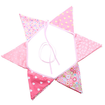 

32m 12 Flags Pink Flag Banner Pennant WeddingValentines Day Decor