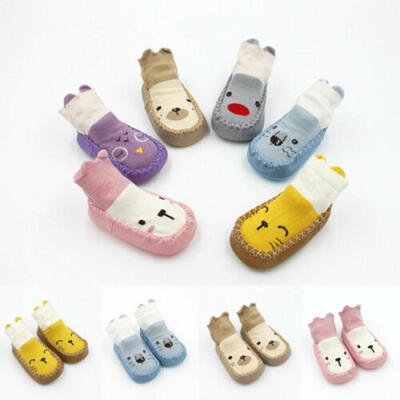 

UK Newborn Autumn Winter Children Floor Socks Shoes Anti Slip Soft Sole Sock New