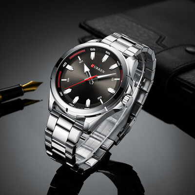 

Gobestart Waterproof Large Dial Watch Mens Casual Fashion Steel Belt Large Dial Watch
