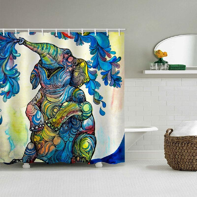 

Shower Curtain Waterproof Polyester Fabric Bath Curtains 12 Rustproof Grommet Holes Anti-mildew Bathroom Curtains for Bathtub Show