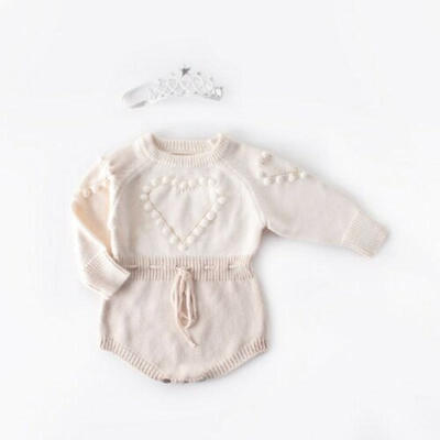 

UK Newborn Infant Baby Girl Knitted Clothes Romper Jumpsuit Outfit Autumn Winter