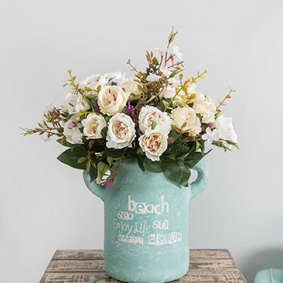 

Simulation flower European style bouquet of Maria Rose fake flower wedding layout Amazon home shopping mall potted ornaments Milk