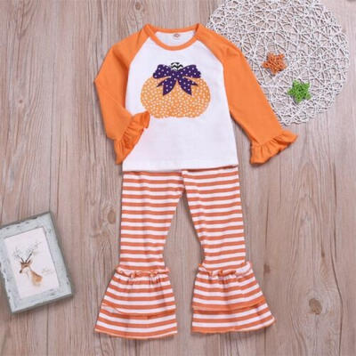 

UK Lovely Baby Girl Halloween 2PCS Outfits Clothes Shirt Top & Long Pants Outfit